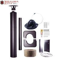 HARVIA fekete kéményrendszer 1500mm födémátvezető szigeteléssel WHP1500M