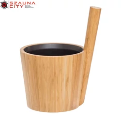 RENTO szauna bambusz dézsa fekete betéttel 5 literes