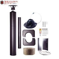 HARVIA fekete kéményrendszer 1500mm födémátvezető szigeteléssel WHP1500M