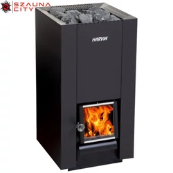 HARVIA Linear 28 Black fatüzelésű szaunakályha üvegajtóval