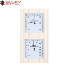 Fenyő hő-páramérő álló kombi műszer fehér hátlap