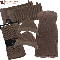 RENTO kenno szauna ruha szett barna színben