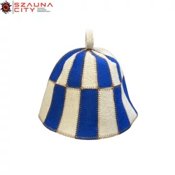 Szaunasapka gyapjú fehér-kék