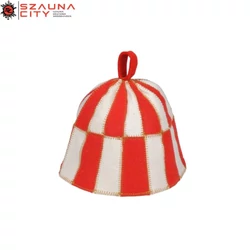 gyapjú szaunasapka piros fehér kockás