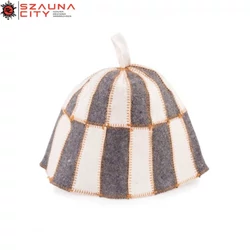 szaunasapka gyapjú fehér szürke kockás