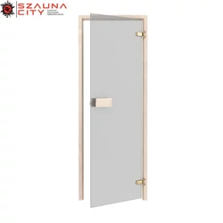 Thermory fenyő szauna ajtó szürke üveggel