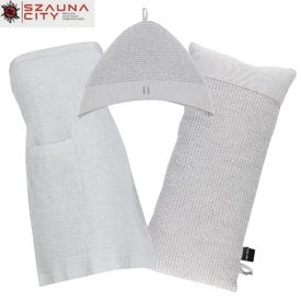 Rento Kenno női fehér-szürke szauna textil szett