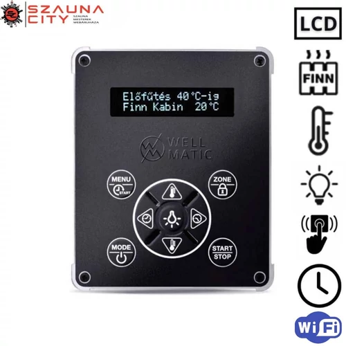 WELLMATIC LCD Finn szaunavezérlő 11kW WIFI