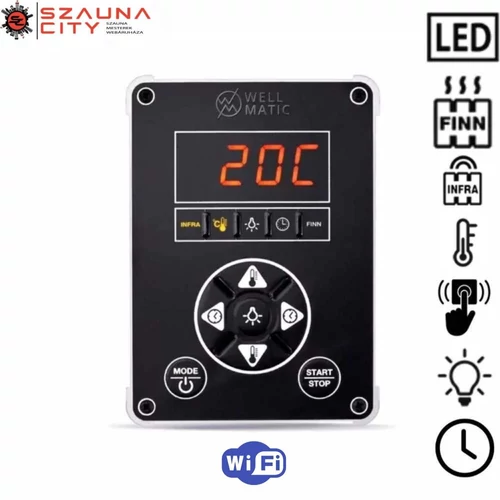 WELLMATIC LED Kombi szaunavezérlő 11kW WIFI